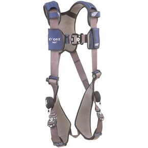 3M 1113007 DBI-SALA ExoFit NEX Vest Style Harness, Aluminum Back D-Ring, Locking Quick Connect Buckles, Large, Blue/Gray