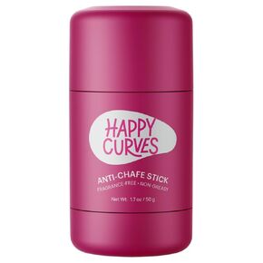 HAPPY CURVES Anti-Chafe Stick - Chafing and Friction Defense for Women, Ideal for Thighs, Underarms and More - Thigh Rub Protector and Chafing Balm, Perfect for Active, Non-Active Women Fragrance-Free