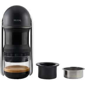 LEVERPRESSO HUGH V4 Lever Portable Espresso Maker, Double Espresso Shot with Ridgeless Portafilter Basket, Manually Operated, Perfect for Hiking & Camping (Non- pressurized Filter)