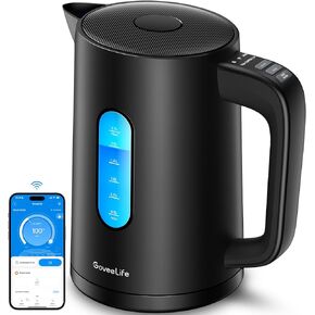 GoveeLife Smart Electric Kettle Temperature Control 1.7L, WiFi Electric Tea Kettle with LED Indicator Lights, 1500W Rapid Boil, 2H Keep Warm, BPA Free, 4 Presets Hot Water Boiler for Tea, Coffee