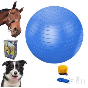 30" Herding Ball - Herding Horse Ball Toys for Horses Mega Herding Dog Balls with Hand Pump, Herding Ball Toys for Horses Stall，Blue Anti-Burst Training Soccer Ball for Horses in Kuwait