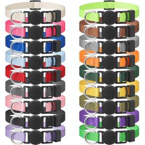 Safe 18 PCS Puppy Collars for Small Puppies Litter Set,18 Colors Soft Nylon Breakaway Small Dog Collar,Adjustable Whelping Supplies Collar(S)