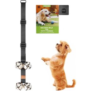 FOLKSMATE Dog Door Bells for Potty Training, Buckle Adjust Puppy Dog Door Bells with Extra Loud Bells for Dogs Training, Housebreaking, Door Knob, Dog Bell to Go Outside Puppy Pet Supplies Black