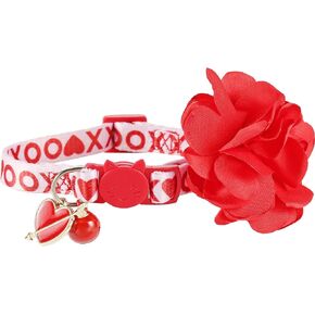 Cat Valentines Day Collar Flower,Breakaway Puppy Collars Charms Pet Valentine Accessories