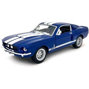 KiNSMART 1967 Ford Shelby Mustang GT500 Blue 1:38 Scale 5 Inch Die Cast Model Toy Race Car w/Pullback Action