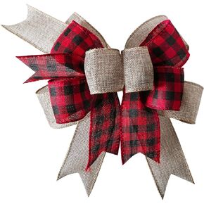 Clover Patrick's Day Wreath Bow Green Shamrock Irish Holiday DIY Crafts Gift Ribbon Bow Ornaments for St. Patrick's Day (9.5 x 13 inch)