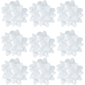 24 Large Gift Bows,3.5 inches, Bows for Gift Wrapping and Presents,Christmas Bows,for Parties, Birthdays, Weddings or Other Holidays. (White)