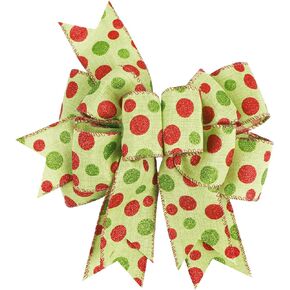 Clover Patrick's Day Wreath Bow Green Shamrock Irish Holiday DIY Crafts Gift Ribbon Bow Ornaments for St. Patrick's Day (9.5 x 13 inch)