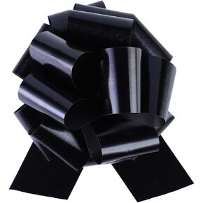 6 PCS Pull Bows for Easy Gift Wrapping with Ribbon - 12" Wide Wrap Bows for Christmas Tree Decoration, Holiday Décor, Present Wrapping, Baskets,Birthday, Easter (12IN, Black)