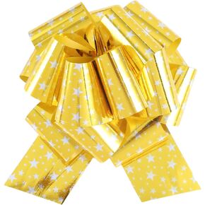 Star Pattern Pull Bows for Gift Wrapping, 12 PCS Large Gift Bow Bulk for Presents Package, Gift Baskets, Christmas, Wedding, and Party Decor (5in, Pink)
