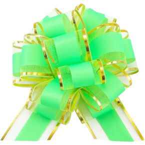 12 Pieces Pull Bow Mixed Color Large 6 Inch Fluorescent Pull Bow Present Wrapping Pull Bow with Ribbon for Gift Wrapping Baskets Wedding (Blue)