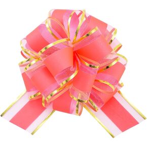 12 Pieces Pull Bow Mixed Color Large 6 Inch Fluorescent Pull Bow Present Wrapping Pull Bow with Ribbon for Gift Wrapping Baskets Wedding (Blue)