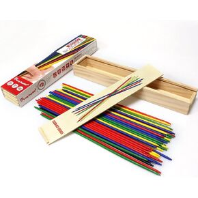 Classic Wooden Thin Pick Up Stick Game 41 Pieces Fun Family Game Gift Idea 9.8 Inch Long