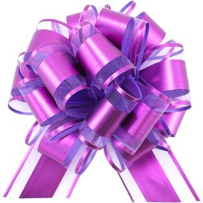12 Pieces Gift Wrap Ribbon Pull Bows (6" Wide); Easy and Fast Gift Wrapping Accessory for Christmas Gifts, Bows, Baskets, Wine Bottles Decoration, Gift Wrapping and Decoration Present. (Black)