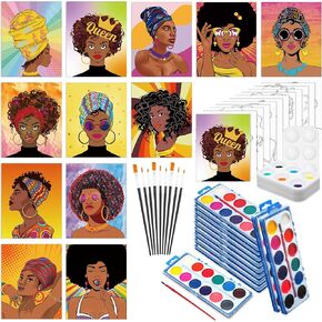 Ctosree 12 Sets Pre Drawn Canvas Kit for Painting for Adults Sip and Paint Kit Art Party Favors Pre Printed Canvases for Valentine Gifts DIY Virtual Adult's Date Night(8 x 10 in,Natural Scenery)