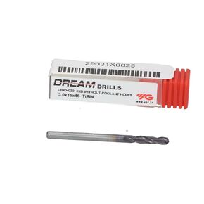 YG-1 DH404 Carbide Dream Short Length Drill Bit, TiAlN Finish, Straight Shank, Slow Spiral, 140 Degree, 3mm Diameter x 46mm Length (Pack of 1)