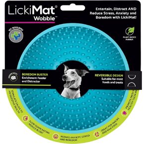 LickiMat Wobble, Dog Slow Feeder Bowl Lick Mat, Boredom Anxiety Reducer; Perfect for Food, Treats, Yogurt, or Peanut Butter. Fun Alternative to a Slow Feed Dog Bowl, Green