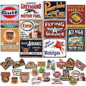 MKHJLCXW 10Pcs Vintage Garage Signs For Men Wall Decorations Old Car Shop Posters Oil And Gas Station Sign Man Cave Decor,Posters For Room Aesthetic,Retro Wall Collage Kit Aesthetic Pictures,Vintage