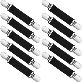 YGAOHF 10PCS Mitten Clips for Toddlers - Extra Strong Stainless Steel Glove Clips for Kids, Adjustable Elastic Mitten Clips for Kids, Toddler, Adults, No More Lost Gloves