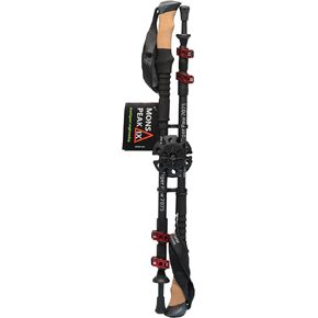 Mons Peak IX Tiger Paw 7075 Trekking Poles, Black, Adjustable Height