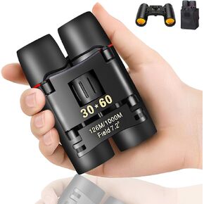 Compact Binoculars, HD Mini Portable Outdoor Binoculars, Pocket Lightweight Folding Binoculars for Adults and Children Bird Watching Hunting, Watching Shows, Traveling and Tourism,...