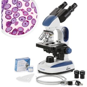 AmScope - 40X-1000X Advanced Student and Professional Compound Microscope w/Ergonomic Design - B270-KT