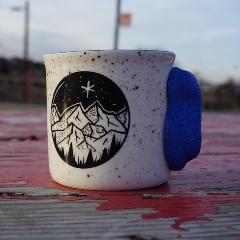 Lunar Sol Rock Climbing Mug with Climbers Hold - Hand Drawn Design with Speckled Mug - Great Training for Your Grip - Rock Climber Gear Mountain Climbing Accessories or Gift in Saudi Arabia