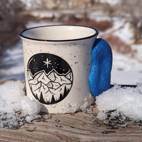 Lunar Sol Rock Climbing Mug with Climbers Hold - Hand Drawn Design with Speckled Mug - Great Training for Your Grip - Rock Climber Gear Mountain Climbing Accessories or Gift in Saudi Arabia
