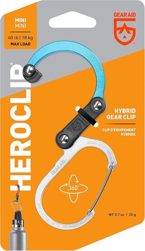 GEAR AID HEROCLIP (Mini) Carabiner Gear Clip and Hook, for Hanging Bags, Purses, Lanterns, Strollers, Tools, Helmets, Water Bottles, and More in Saudi Arabia