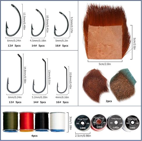 Fly Tying Kit Material Tools Kit Bobbin Fly Hooks Scissors Fly Beads Threader Needle Whip Finisher Fly Fishing Flies Starter Making Kit with Carry Bag in Saudi Arabia