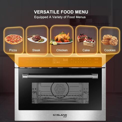 ميكروويف مدمج، فرن ميكروويف مدمج من GASLAND Chef BMD1602S مقاس 24 بوصة مع 1.6 قدم مكعب. سعة قدم، 1000 وات، مستشعر طهي، باب منسدل من الفولاذ المقاوم للصدأ in Kuwait