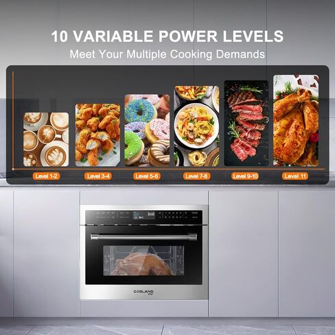 ميكروويف مدمج، فرن ميكروويف مدمج من GASLAND Chef BMD1602S مقاس 24 بوصة مع 1.6 قدم مكعب. سعة قدم، 1000 وات، مستشعر طهي، باب منسدل من الفولاذ المقاوم للصدأ in Kuwait