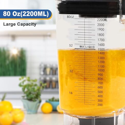خلاط تجاري من CRANDDI، خلاط قديم مع إبريق 80 أونصة، سعة كبيرة وحجم صغير، خلاط احترافي 1500 وات، خلاطات للمطبخ، خلاط التنظيف الذاتي مع وظيفة النبض، K85 in Kuwait