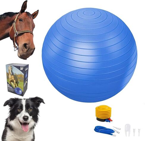 30" Herding Ball - Herding Horse Ball Toys for Horses Mega Herding Dog Balls with Hand Pump, Herding Ball Toys for Horses Stall，Blue Anti-Burst Training Soccer Ball for Horses in Kuwait