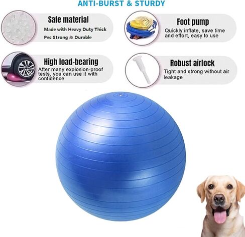30" Herding Ball - Herding Horse Ball Toys for Horses Mega Herding Dog Balls with Hand Pump, Herding Ball Toys for Horses Stall，Blue Anti-Burst Training Soccer Ball for Horses in Kuwait