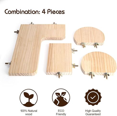 Chinchilla Cage Accessories Hamster Accessories, Chinchilla Toys Wood Platform Dwarf Hamster Cage Board, Chinchilla Cage Sturdy Standing and Jumping Wooden Board for Parrot Cage Rat Cage (Board) in Saudi Arabia
