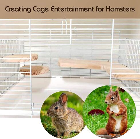 Chinchilla Cage Accessories Hamster Accessories, Chinchilla Toys Wood Platform Dwarf Hamster Cage Board, Chinchilla Cage Sturdy Standing and Jumping Wooden Board for Parrot Cage Rat Cage (Board) in Saudi Arabia