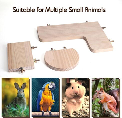 Chinchilla Cage Accessories Hamster Accessories, Chinchilla Toys Wood Platform Dwarf Hamster Cage Board, Chinchilla Cage Sturdy Standing and Jumping Wooden Board for Parrot Cage Rat Cage (Board) in Saudi Arabia