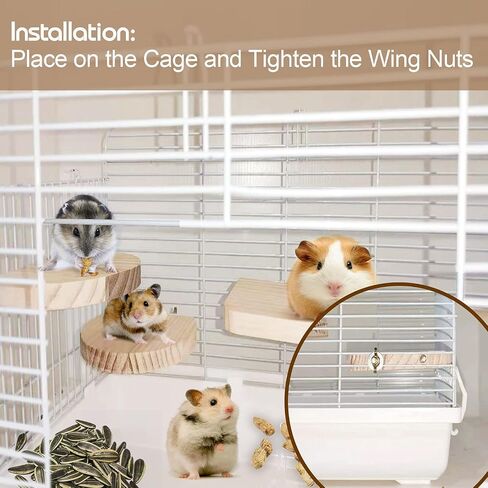 Chinchilla Cage Accessories Hamster Accessories, Chinchilla Toys Wood Platform Dwarf Hamster Cage Board, Chinchilla Cage Sturdy Standing and Jumping Wooden Board for Parrot Cage Rat Cage (Board) in Saudi Arabia