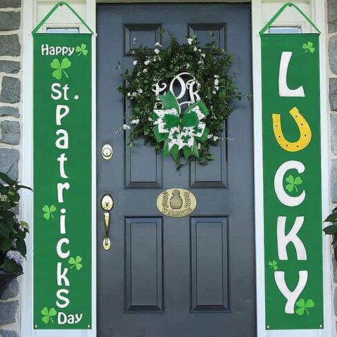 Clover Patrick's Day Wreath Bow Green Shamrock Irish Holiday DIY Crafts Gift Ribbon Bow Ornaments for St. Patrick's Day (9.5 x 13 inch) in Saudi Arabia