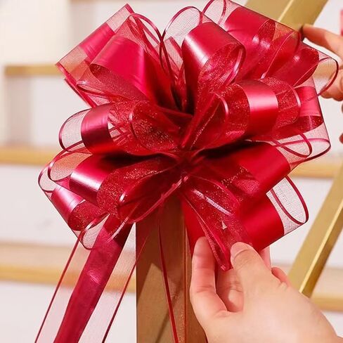 5 قطع من أقواس السحب لتغليف الهدايا، قوس أحمر عملاق، قطع مركزية كبيرة، شريط هدايا كبير، هدايا عيد الميلاد، أشرطة صناديق الهدايا، غلاف الأكياس الورقية، أكياس أكاليل الزهور، شريط مفاجأة عيد الحب، أحمر بالجملة in Kuwait