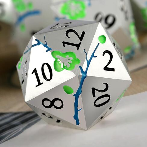 مجموعة النرد المعدنية D&D، DNDND 7 قطع مجموعة نرد DND معدنية على شكل زهرة مع علبة هدايا رائعة للعبة الزنزانات والتنين على الطاولة (أسود غير لامع مع زهرة وردية) in Saudi Arabia