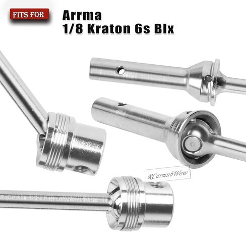 RC Drive Shafts Axles Upgrades Part for Arrm a 1/8 Kraton 6S BLX,Steel #45 Front & Rear Driveshaft,Center CVD Dogbone,6pcs,Silver in Kuwait