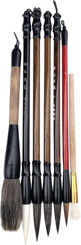 diandiandidi Chinese Brush, Writing Brush for Professional Calligraphy Kanji Japanese Sumi Drawing (7-Piece Set) in Saudi Arabia