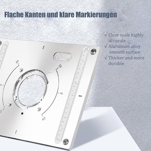 Router Table Insert Plate Aluminum Router Plate for Woodworking Router Table Mounting Plate with 2 X Ring 300 x 235 x 9.5mm in Saudi Arabia