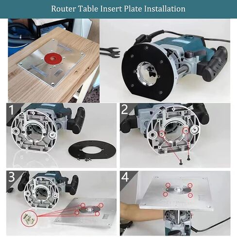 Router Table Insert Plate Aluminum Router Plate for Woodworking Router Table Mounting Plate with 2 X Ring 300 x 235 x 9.5mm in Saudi Arabia