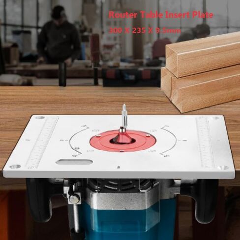 Router Table Insert Plate Aluminum Router Plate for Woodworking Router Table Mounting Plate with 2 X Ring 300 x 235 x 9.5mm in Saudi Arabia