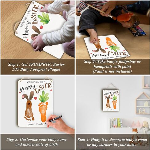 DIY Baby's First Mothers Day Handprint Flowers Hanging Sign, Pink Floral Bouquet for Mom Mommy with Kids Handprint Art Craft Keepsake Mothers Day Birthday Gifts for Mothers, Thanks for Helping Me Grow in Kuwait