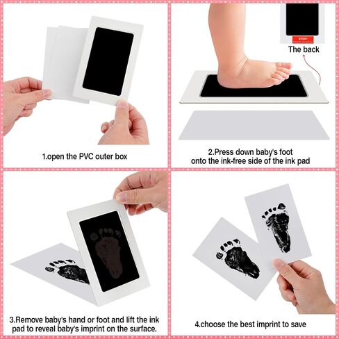 صندوق تذكار خشبي كبير للصور لمجموعة بصمة القدم للأولاد، صندوق تذكار للذكريات العزيزة، صندوق حفظ الأسنان للفتيات، صناديق تخزين للبنات/الصبي، صندوق تذكار 10.3 بوصة × 8.6 بوصة × 4.8 بوصة in Kuwait