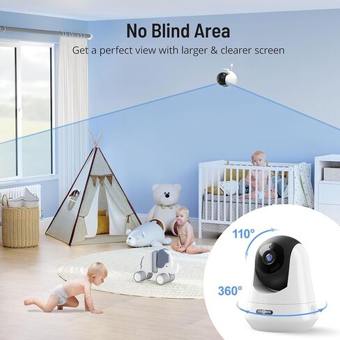 جهاز مراقبة الأطفال بالفيديو PARIS RHÔNE، جهاز مراقبة الأطفال بدقة 5 بوصات بدقة 720 بكسل عالي الدقة مع كاميرا وصوت، بدون WiFi، صوت ثنائي الاتجاه، وضع VOX، رؤية ليلية بالأشعة تحت الحمراء، تذكير بالتغذية، تهويدات مستشعر درجة الحرارة بزاوية واسعة in Kuwait